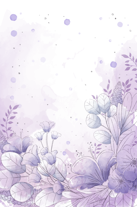 Tapis vinyle violet fleurs violettes et bleues - TenStickers