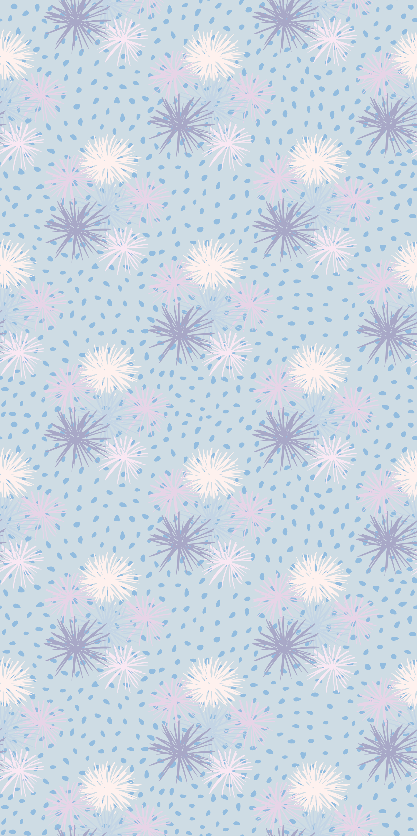 Tapis vinyle violet pissenlit avec gouttes d'eau - TenStickers