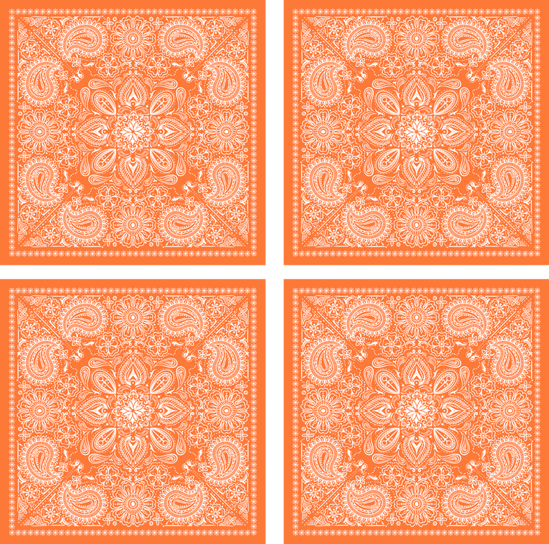 Tapis vinyle orange motif carreaux paisley - TenStickers
