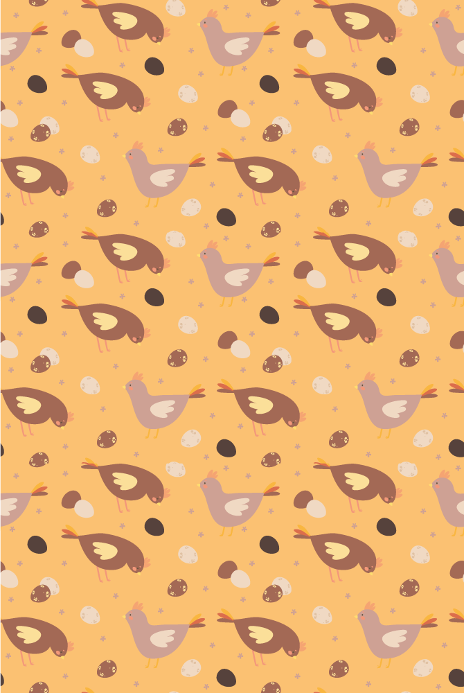 Tapis vinyle orange motif poussin orange - TenStickers