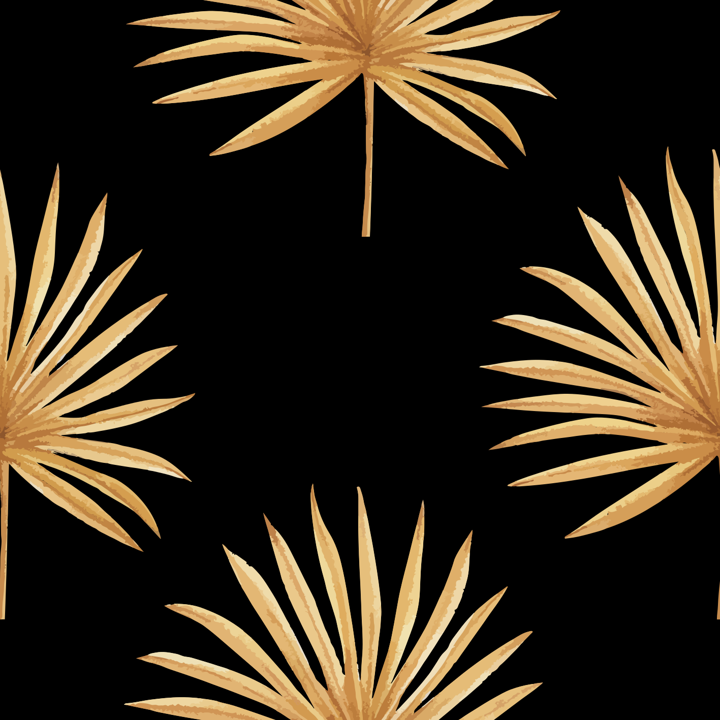 Tapis vinyle noir motif fougère - TenStickers