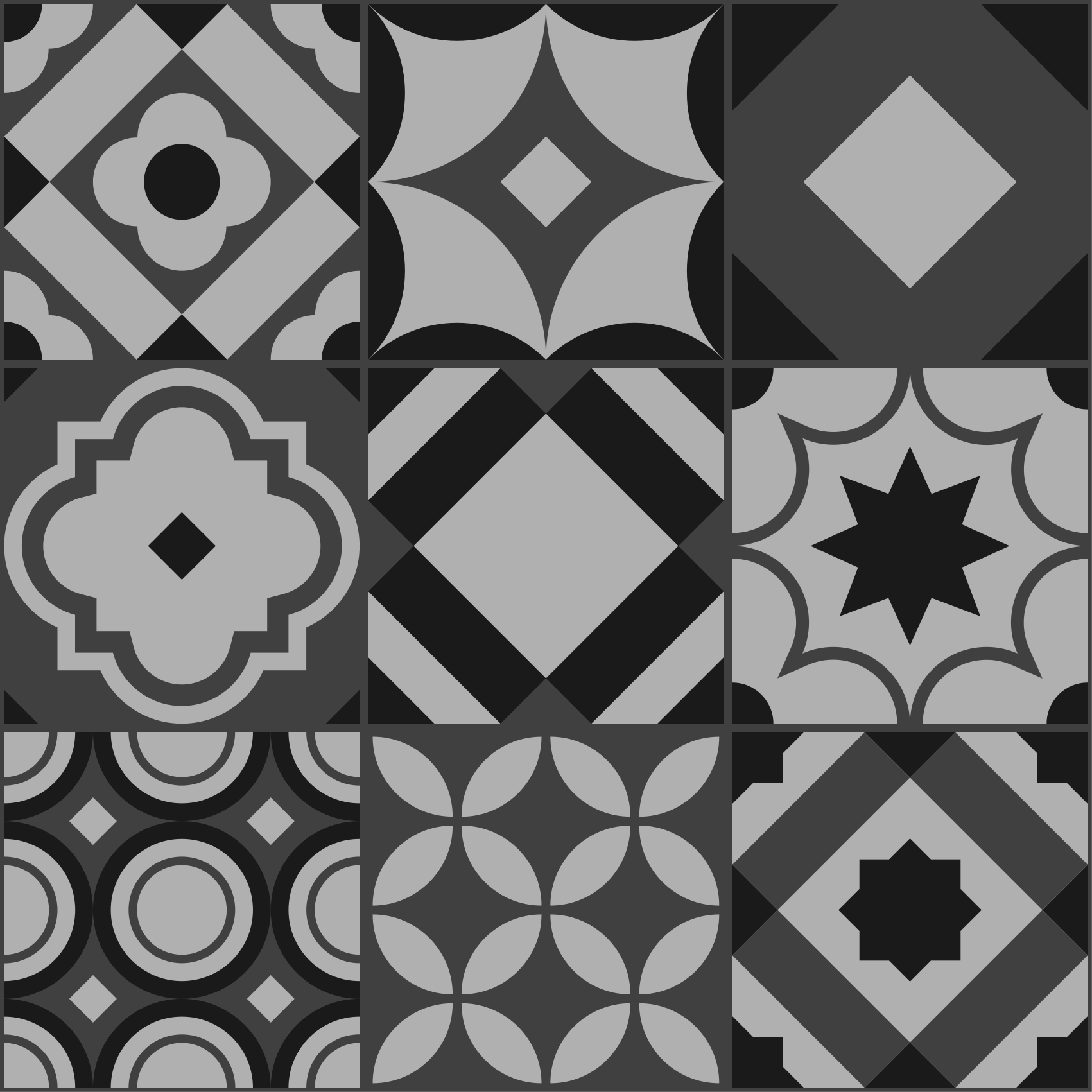 Tapis vinyle noir carreaux noirs - TenStickers