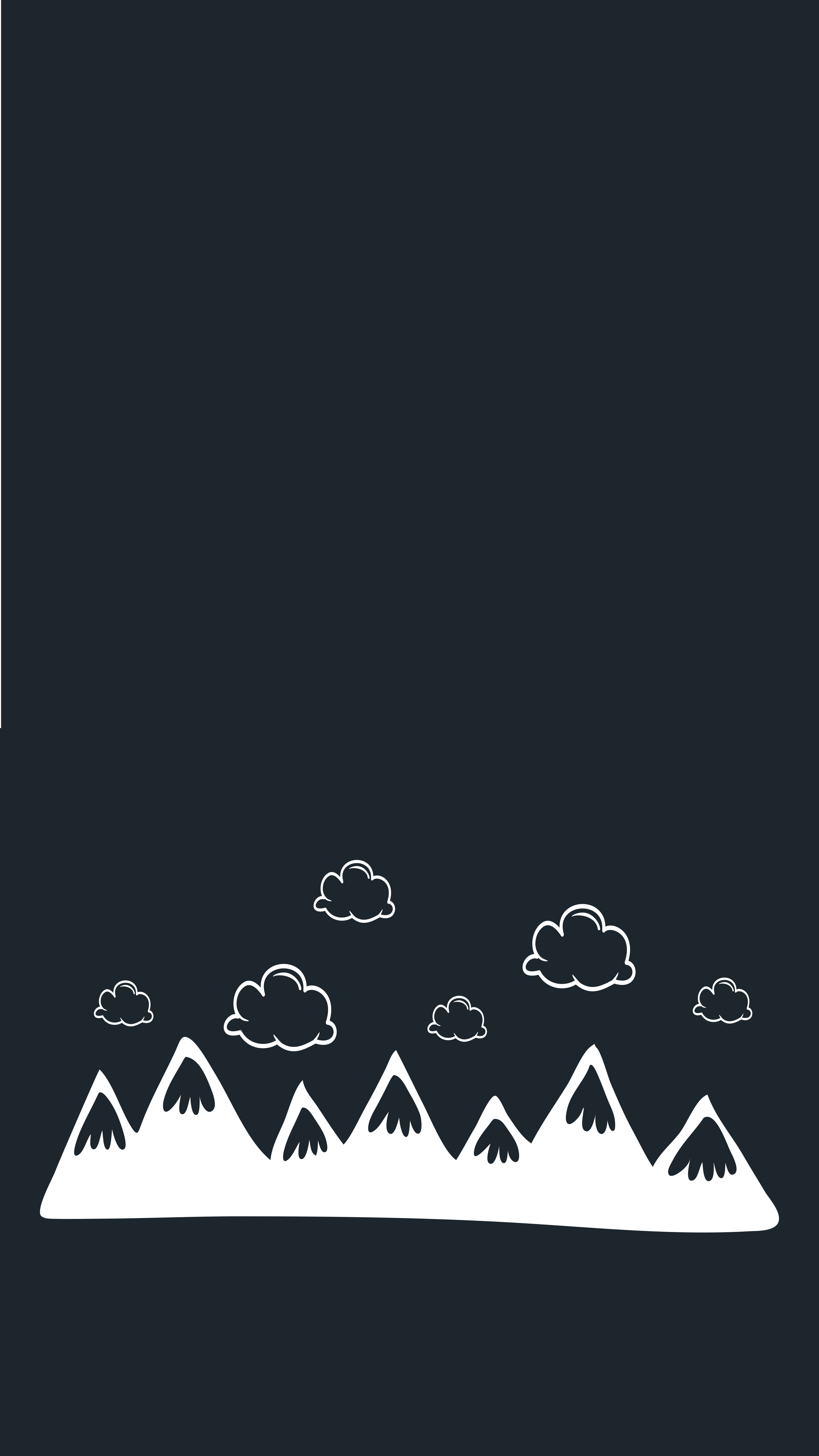 Tapis vinyle noir montagnes dessinées à la main - TenStickers