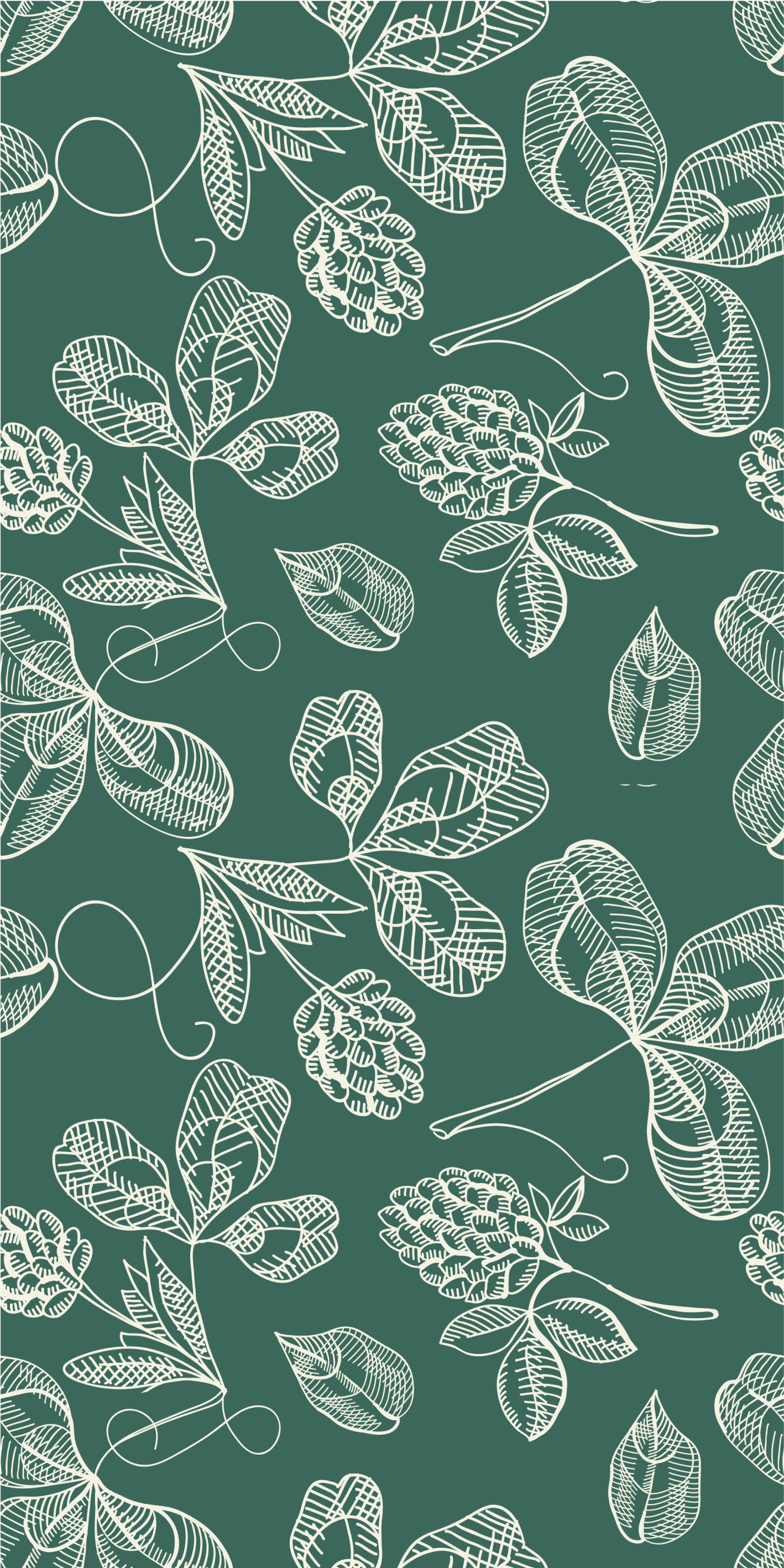 Tapis vinyle vert gribouillage de feuilles vertes - TenStickers