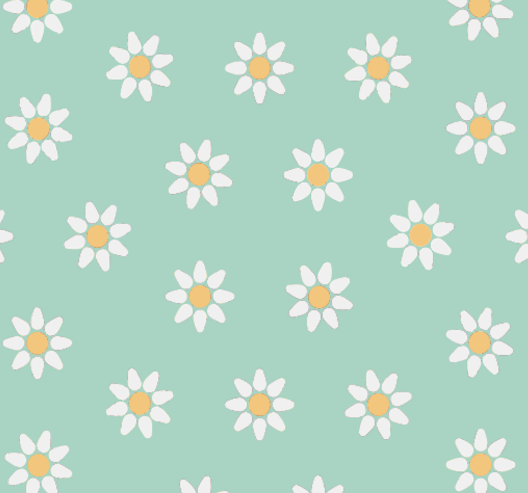 Tapis vinyle vert motif marguerites pour enfants - TenStickers
