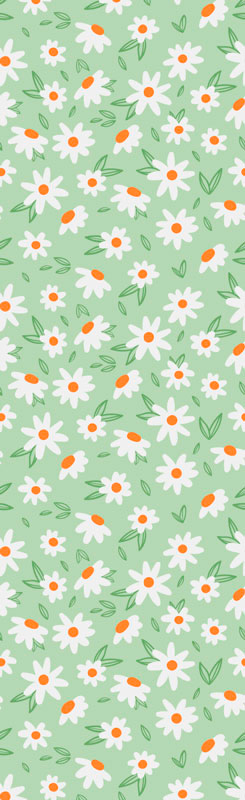 Tapis vinyle vert fleurs de margarita - TenStickers