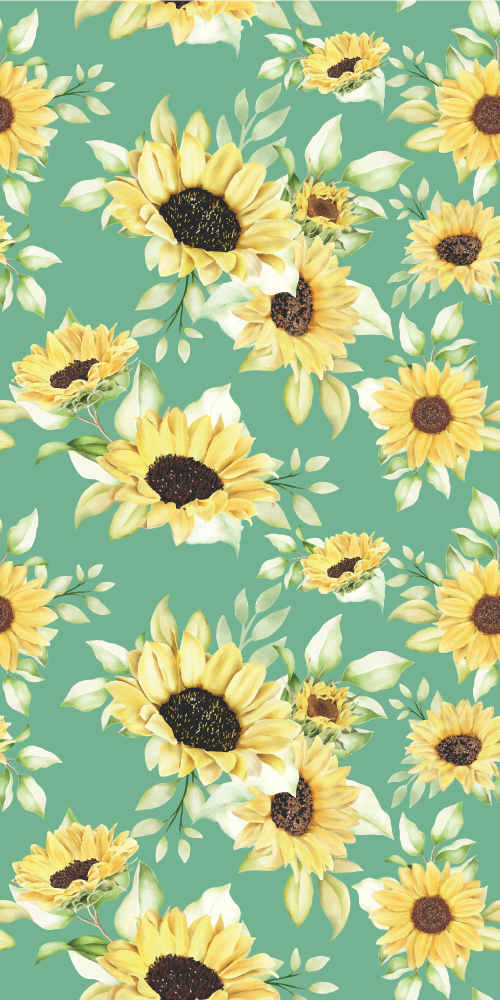 Tapis vinyle vert petit design floral printanier - TenStickers