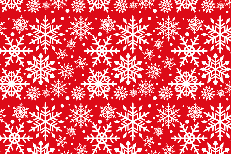 Tapis vinyle rouge flocons de neige rouges - TenStickers