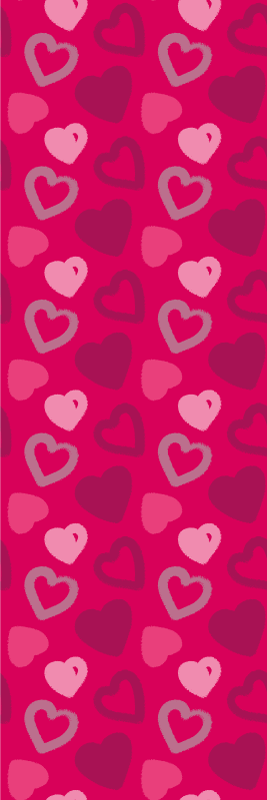 Tapis vinyle rose cœurs fuchsia - TenStickers
