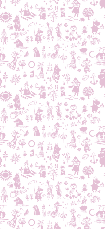 Tapis vinyle rose moomin en papier peint complet - TenStickers