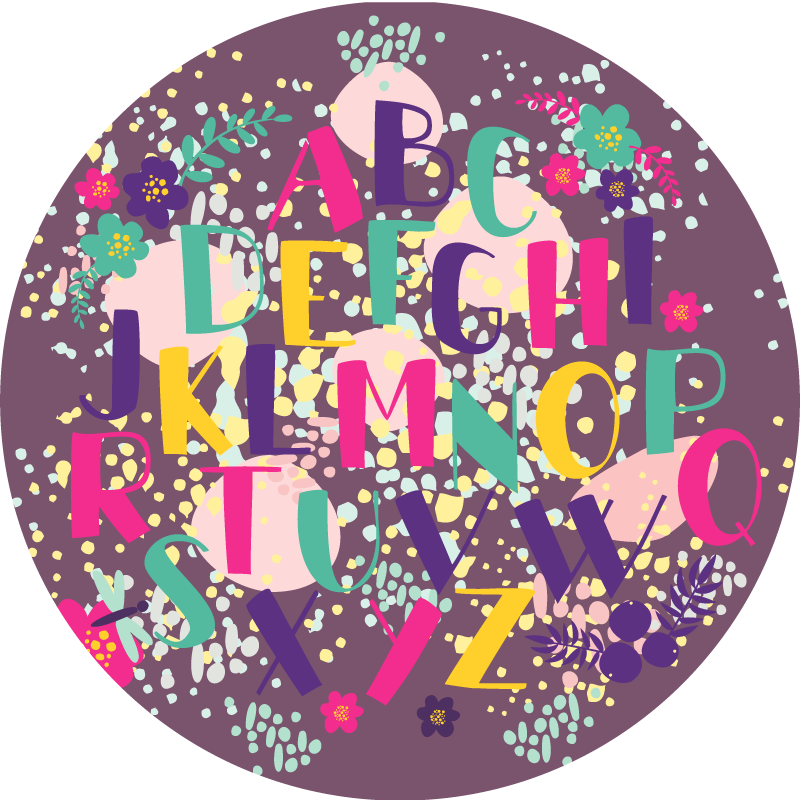 Tapis vinyle alphabet disque éducatif alphabétique - TenStickers