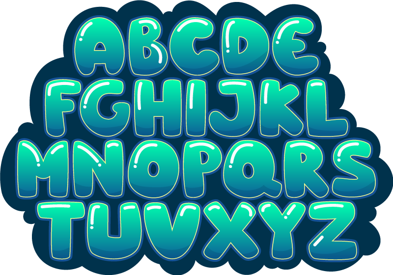Tapis vinyle alphabet nuage alphabétique - TenStickers