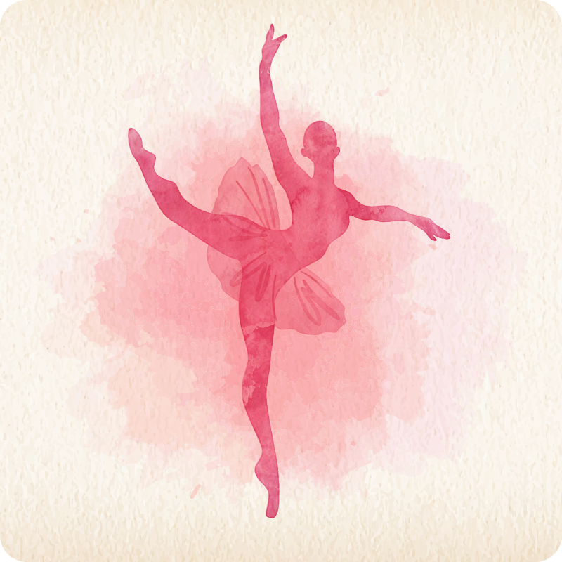Tapis vinyle pour enfants silhouette de danseuse de ballet - TenStickers