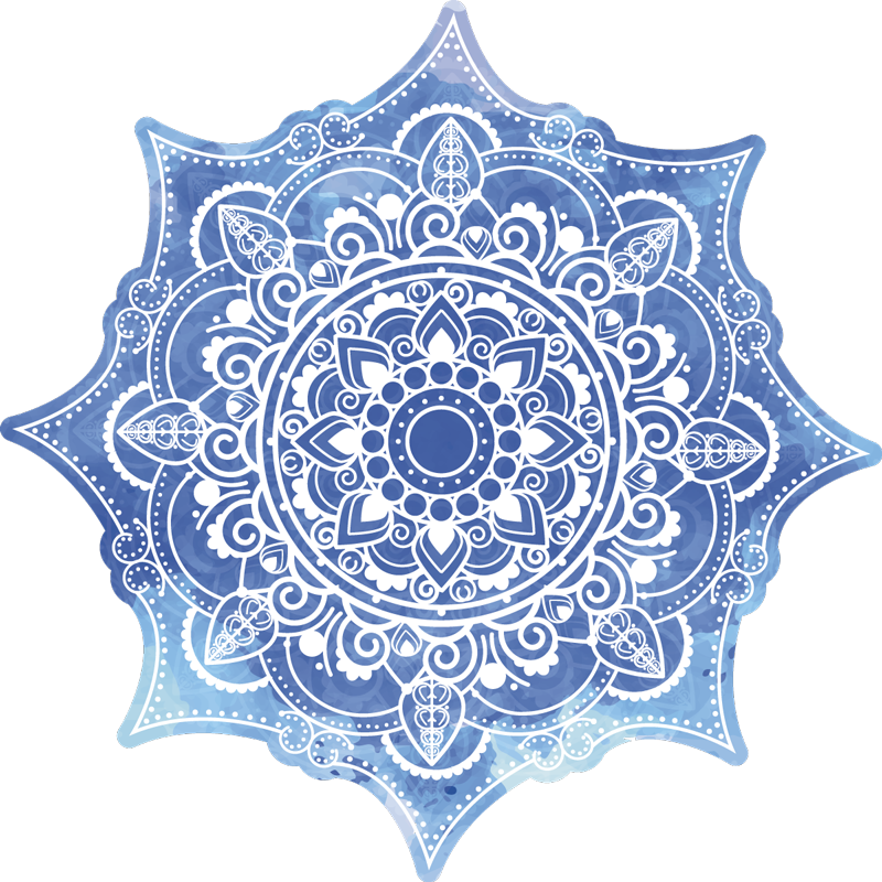 Tapis vinyle mandala design mandala bleu - TenStickers