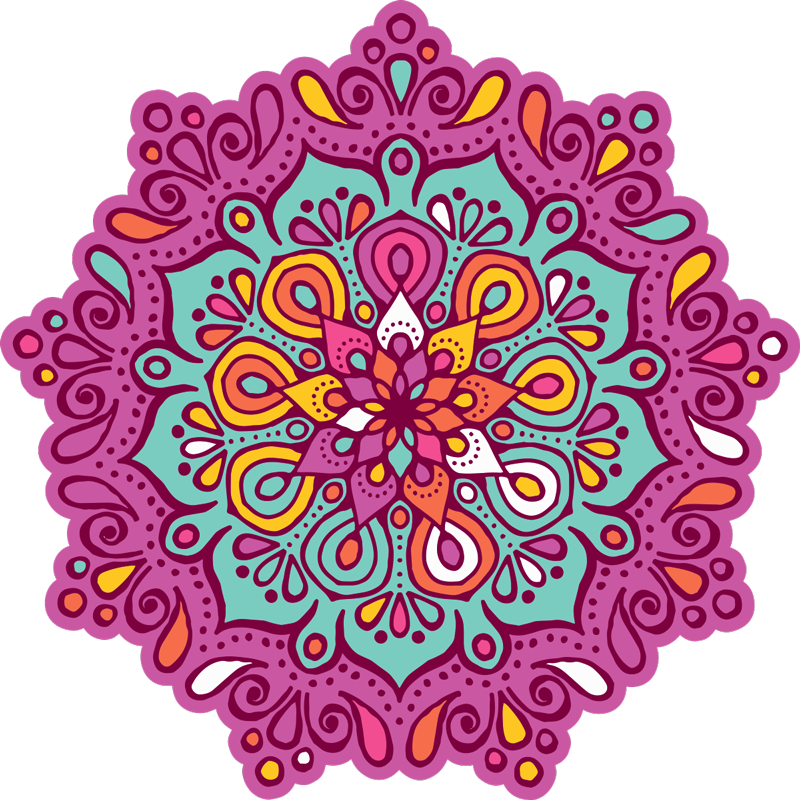 Tapis en vinyle floral mandala - TenStickers