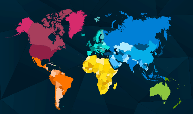 Tapis vinyle carte du monde cartographie colorée - TenStickers