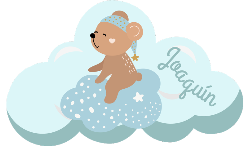 Tapis vinyle personnalisé motif ours nuage - TenStickers