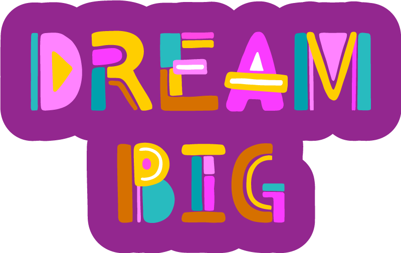 Tapis vinyle pour enfants rêver en grand typographie - TenStickers