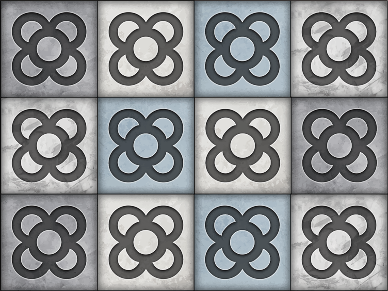 Tapis vinyle carreaux de ciment motif de tuiles ornementales - TenStickers