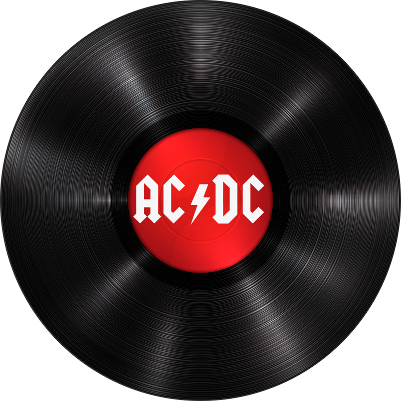 Tapis vinyle vintage ACDC rock music - TenStickers