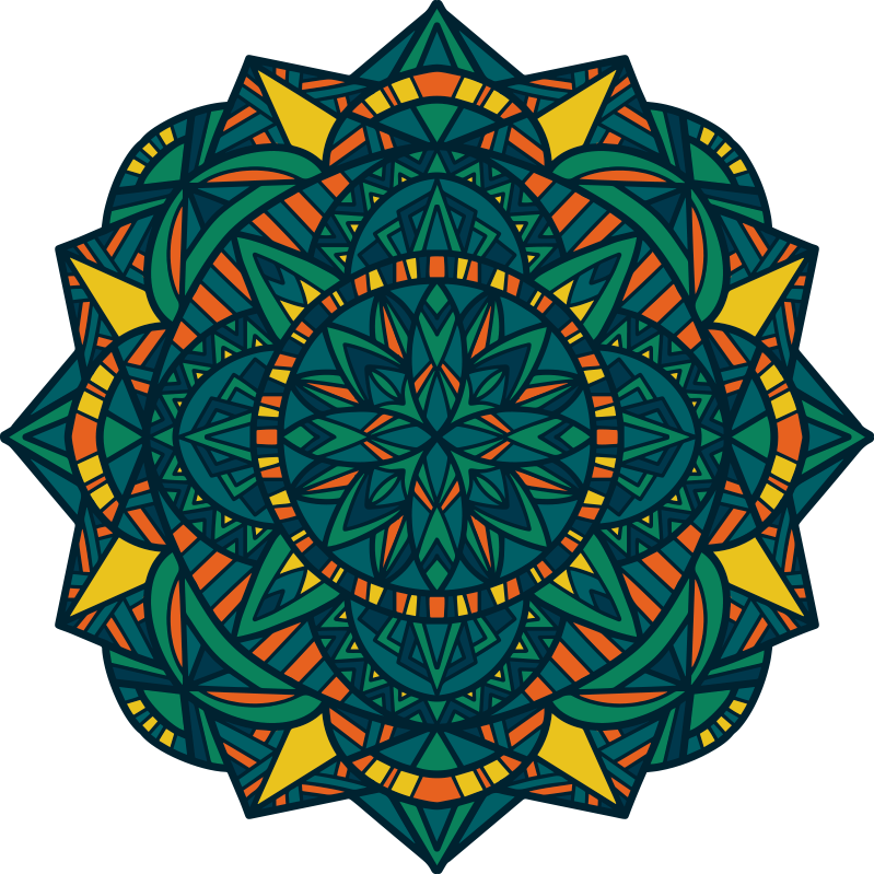 Tapis vinyle mandala œuvre d'art circulaire - TenStickers