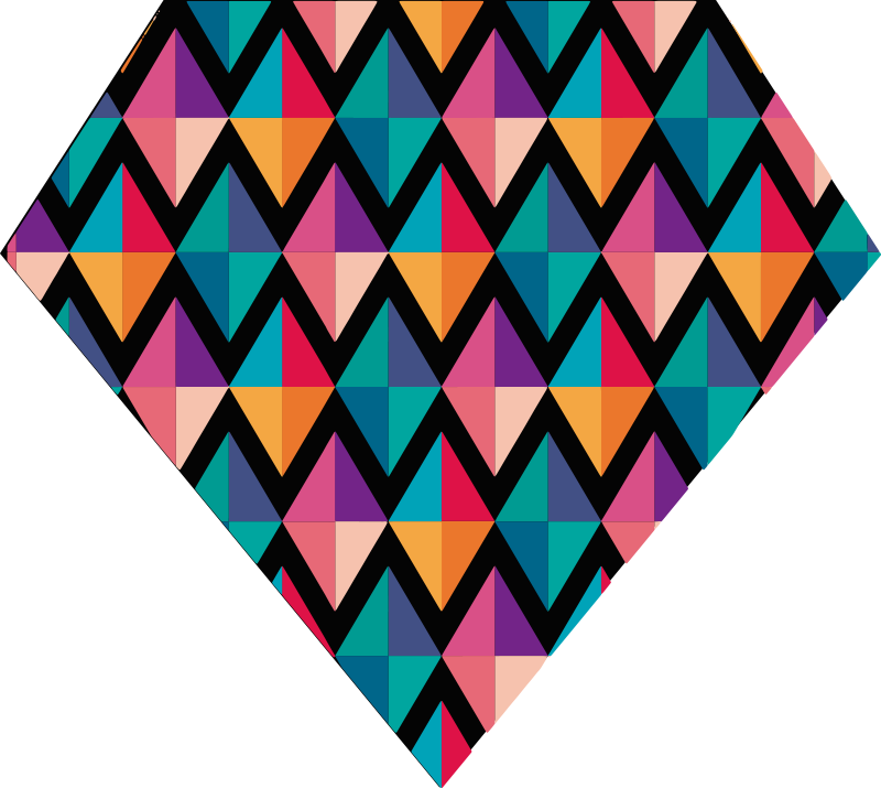 Tapis vinyle géométrique motifs triangulaires colorés - TenStickers