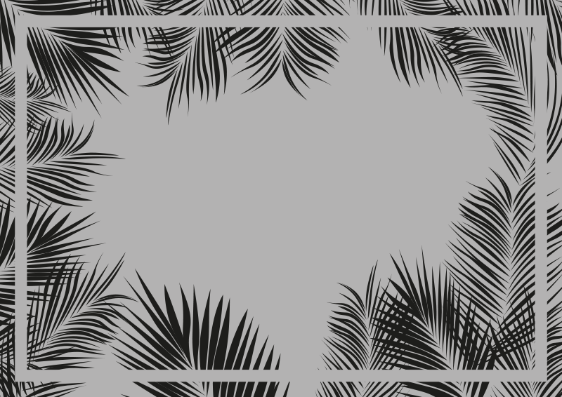 Tapis vinyle fleurs et plantes silhouette palmier tropical - TenStickers