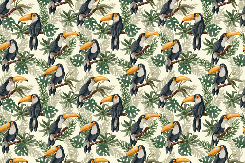Tapis autocollant toucan paradis animal - TenStickers