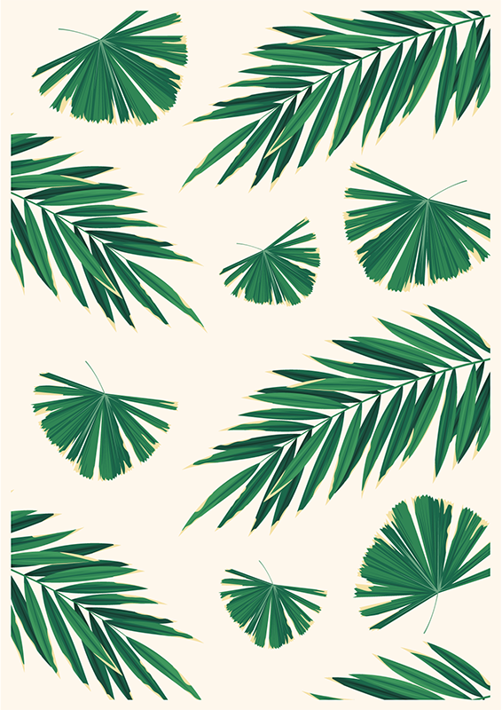 Tapis vinyle nature feuilles vertes luxuriantes - TenStickers