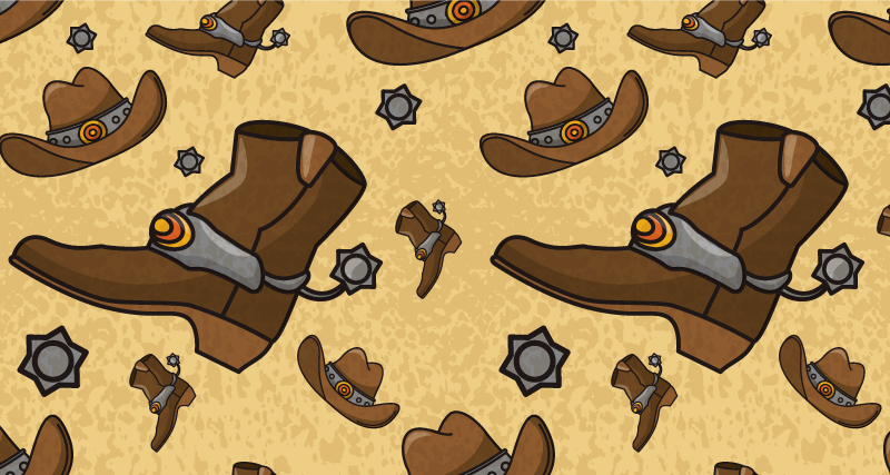 Tapis vinyle animal motif de botte de cowboy - TenStickers