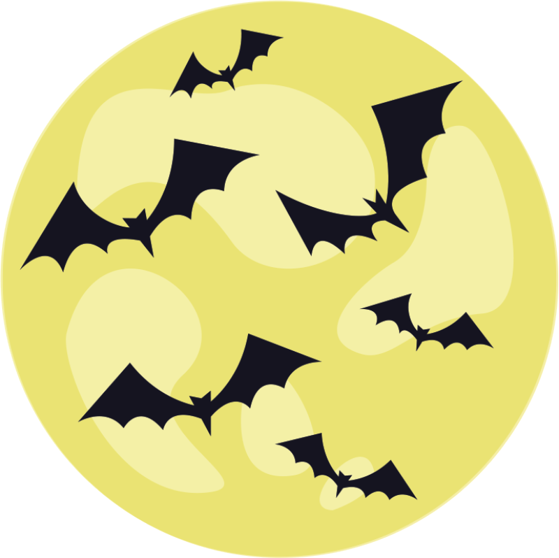Tapis vinyle halloween cercle de chauves-souris nocturne - TenStickers