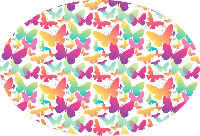 Tapis vinyle animal tableau de papillons - TenStickers