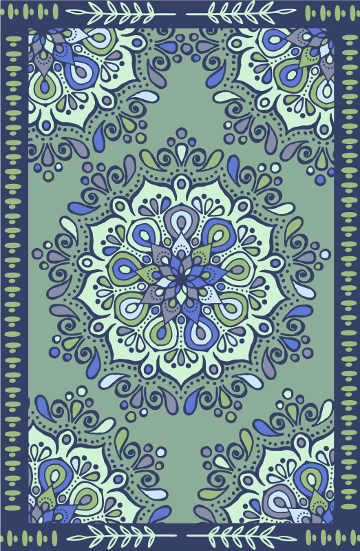 Tapis vinyle mandala motif central - TenStickers