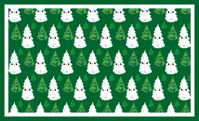 Tapis vinyle noël motif sapin festif - TenStickers