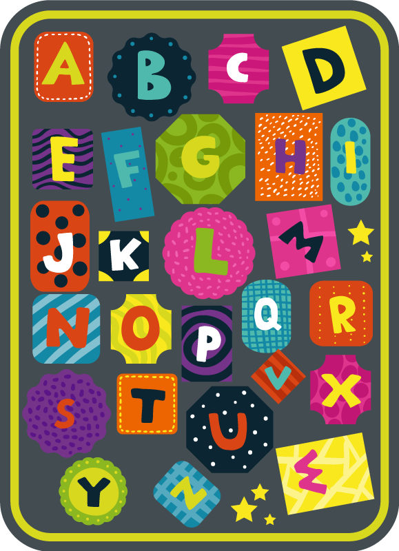 Tapis vinyle alphabet alphabet instructif - TenStickers