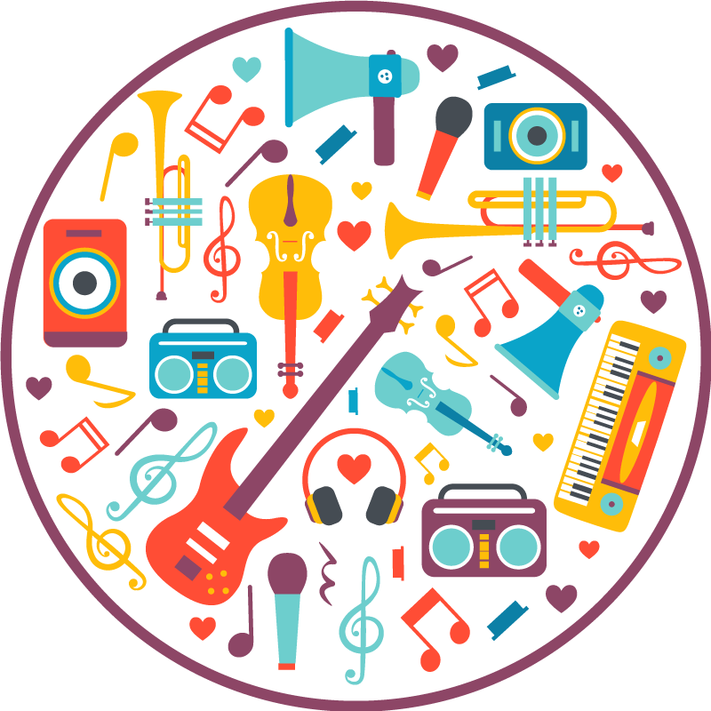 Tapis vinyle autres tapis cercle de jeu musical - TenStickers