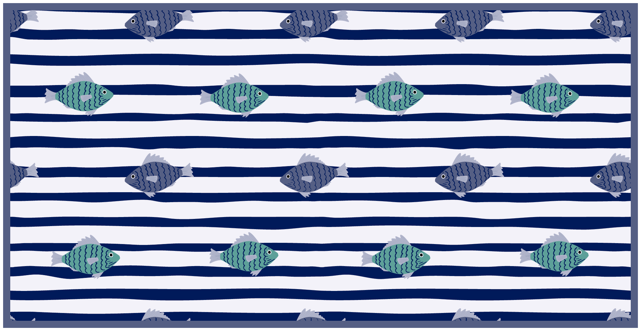 Tapis vinyle animal motif de poisson rayé - TenStickers
