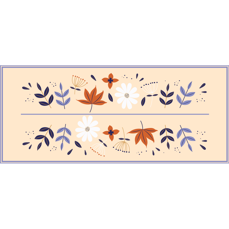 Tapis vinyle fleurs et plantes ensemble à motifs botaniques - TenStickers