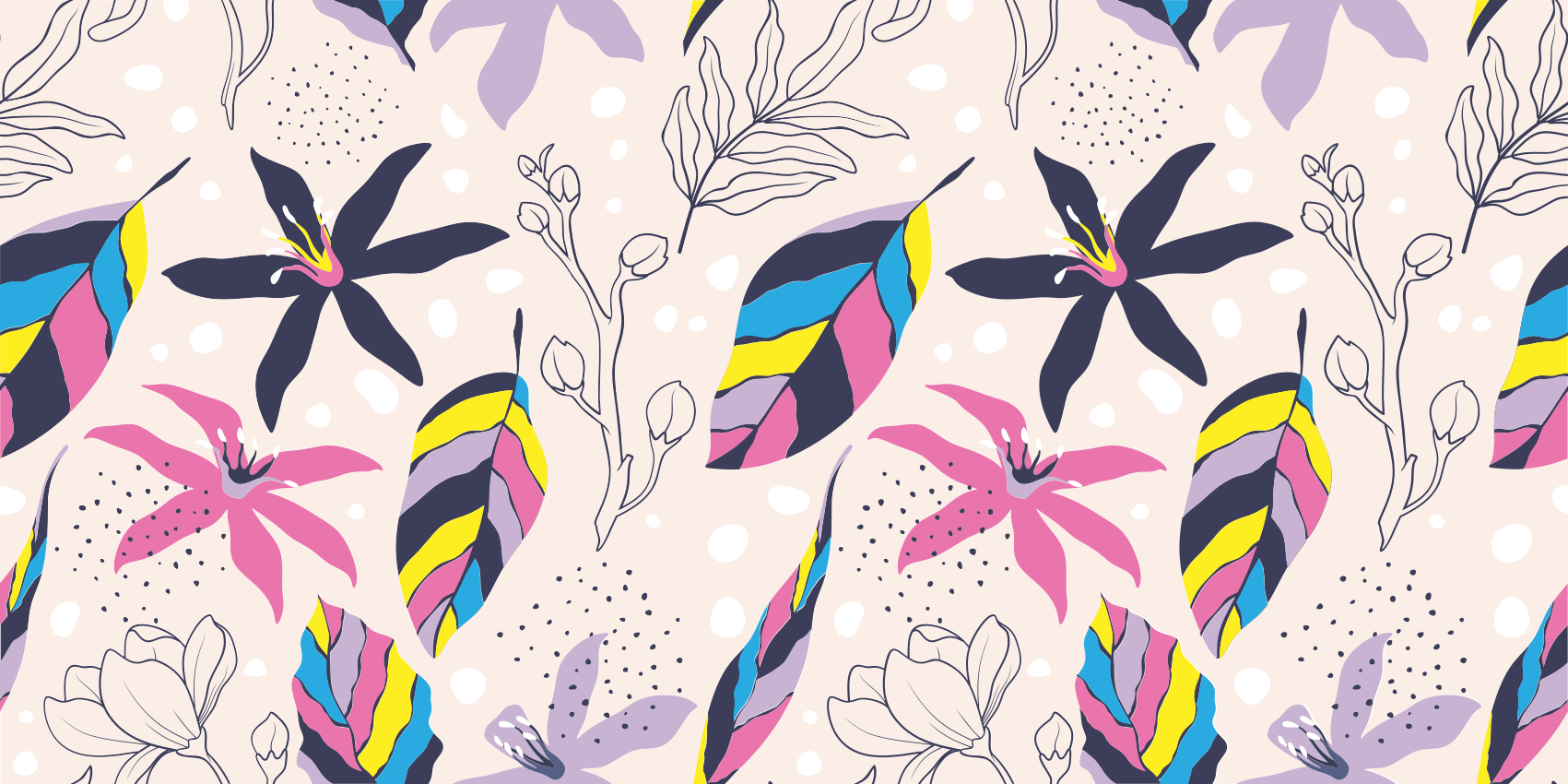 Tapis vinyle fleurs et plantes fantaisie florale - TenStickers