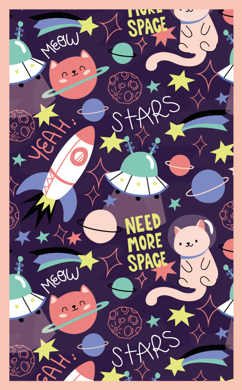 Tapis vinyle pour enfants aire de jeu spatiale - TenStickers