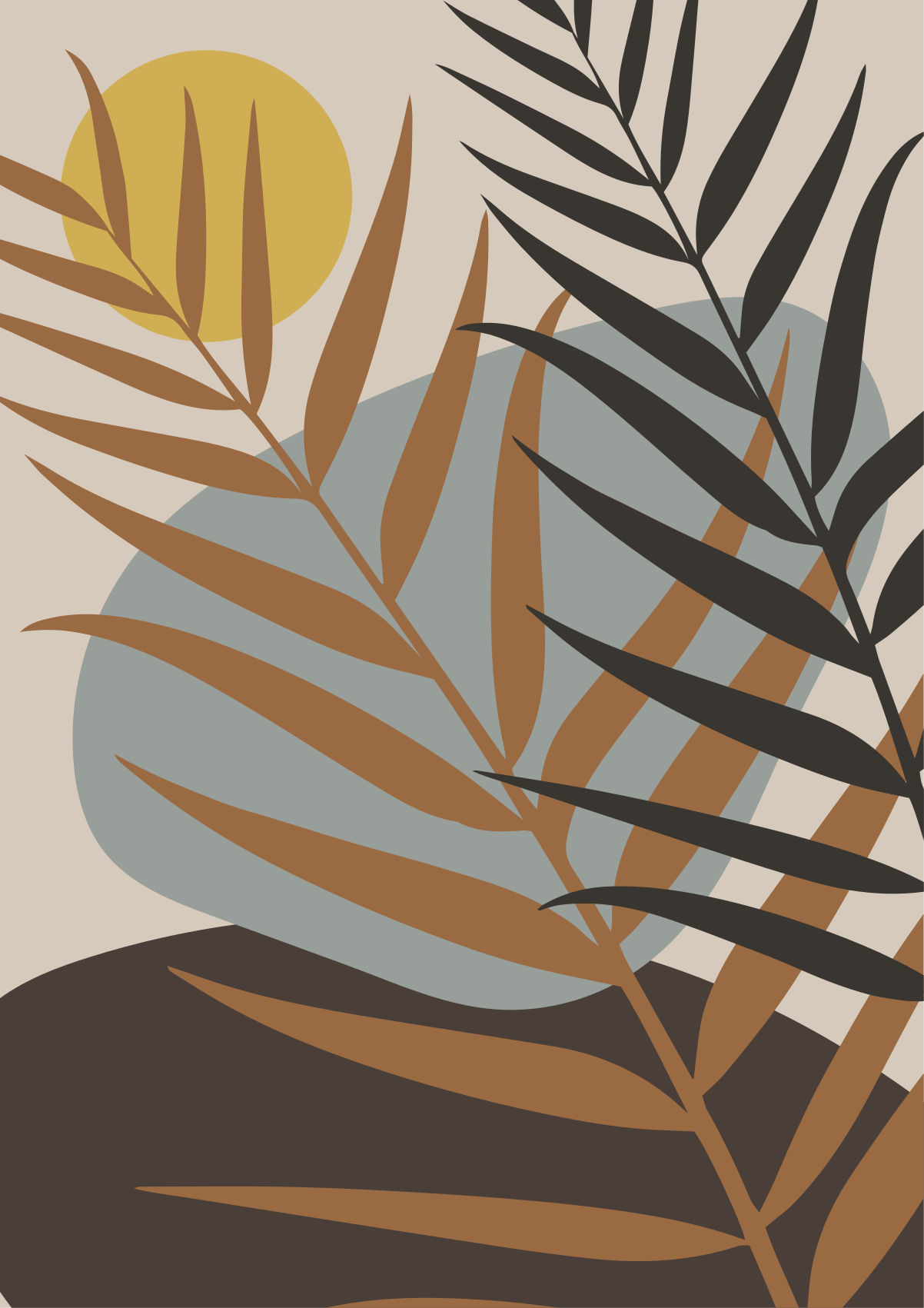 Tapis vinyle fleurs et plantes coucher de soleil botanique - TenStickers