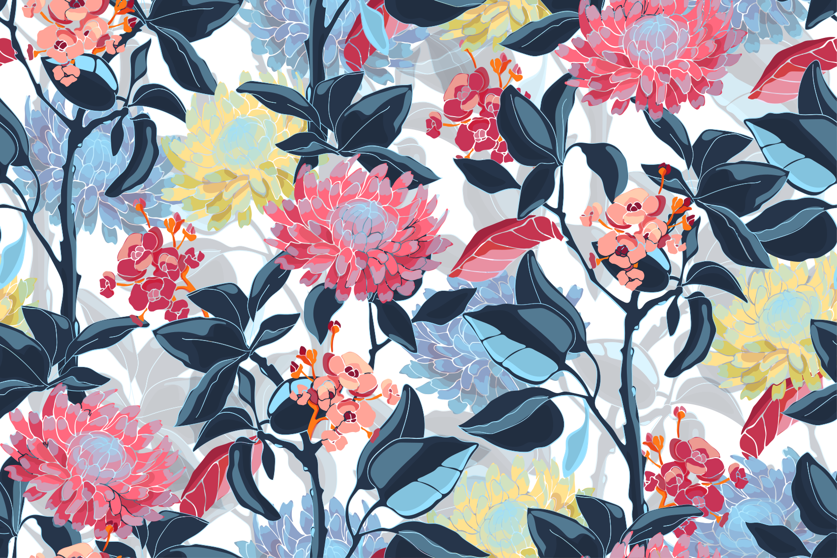 Tapis vinyle fleurs et plantes détail floral - TenStickers