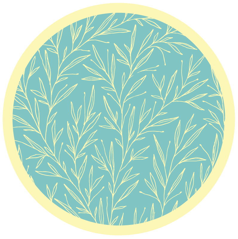 Tapis vinyle fleurs et plantes motif rond botanique - TenStickers
