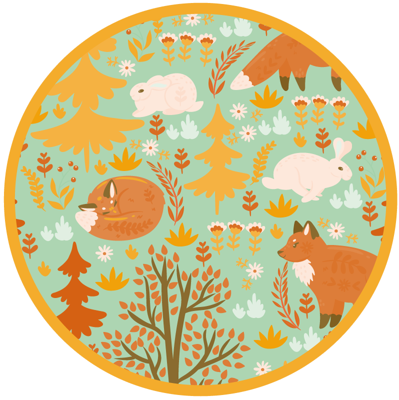 Tapis vinyle chambre bébé cercle d'amis de la forêt - TenStickers