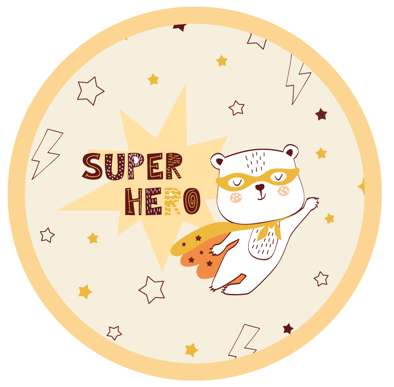 Tapis vinyle pour enfants ours de super-héros - TenStickers