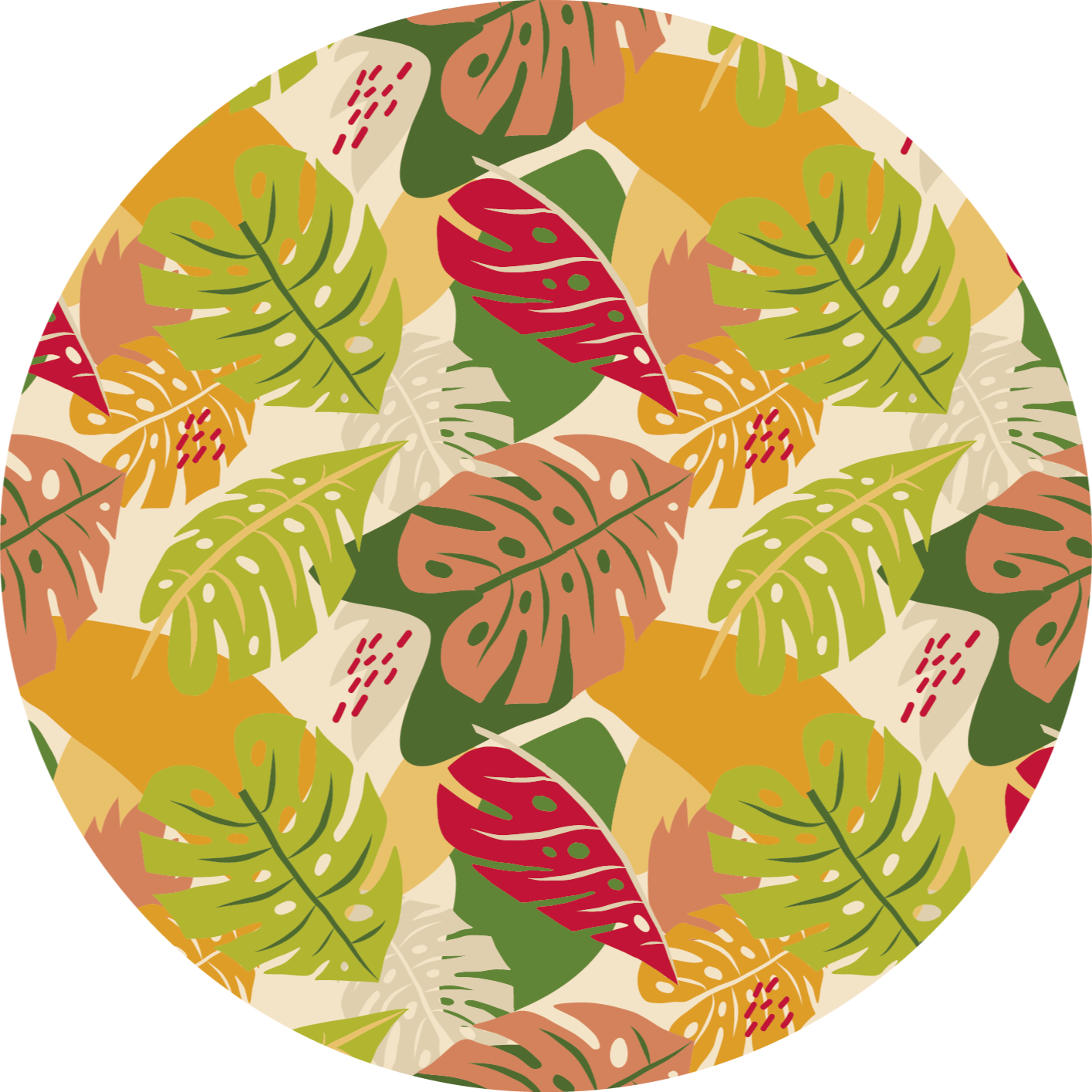 Tapis vinyle fleurs et plantes motif de feuillage tropical - TenStickers