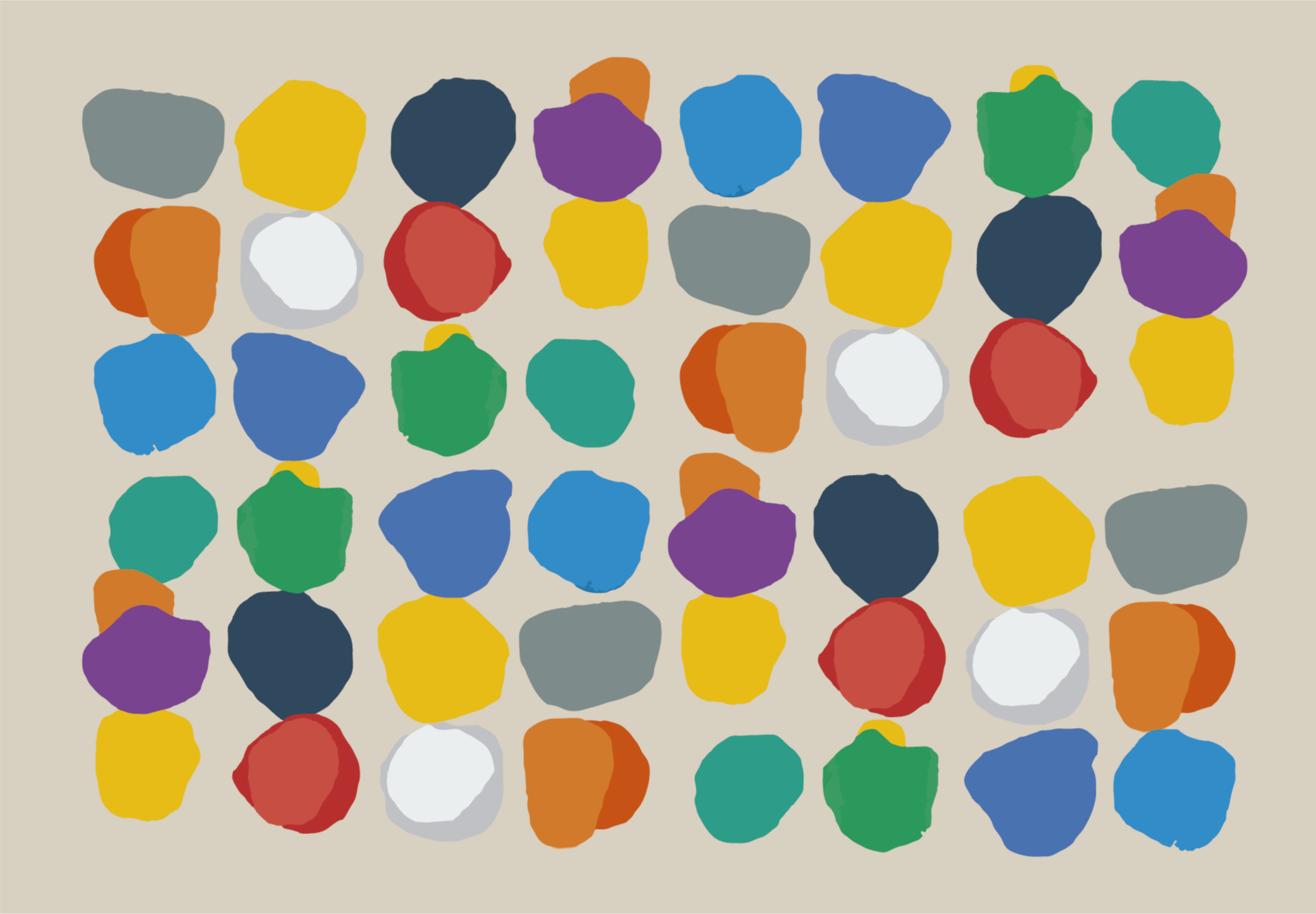 Tapis vinyle géométrique formes de galets colorés - TenStickers