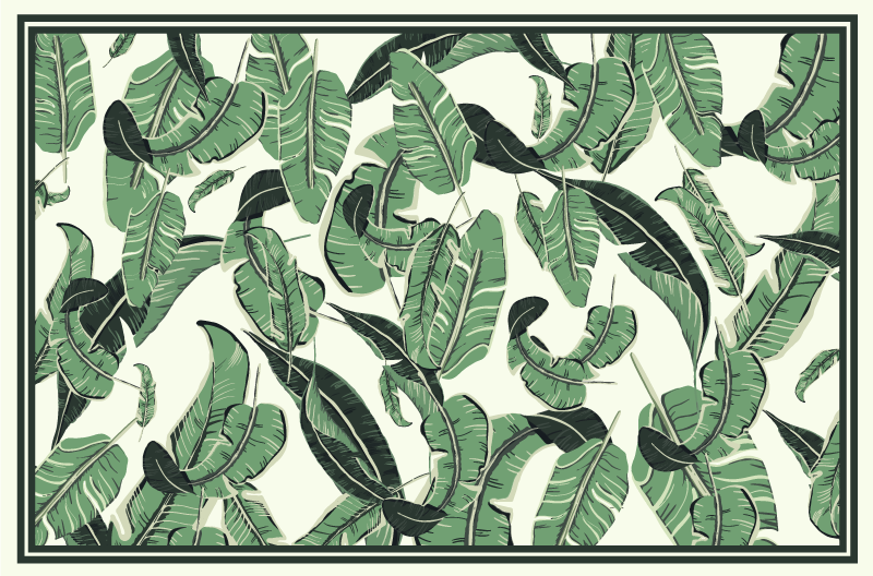 Tapis vinyle fleurs et plantes design feuilles de bananier - TenStickers