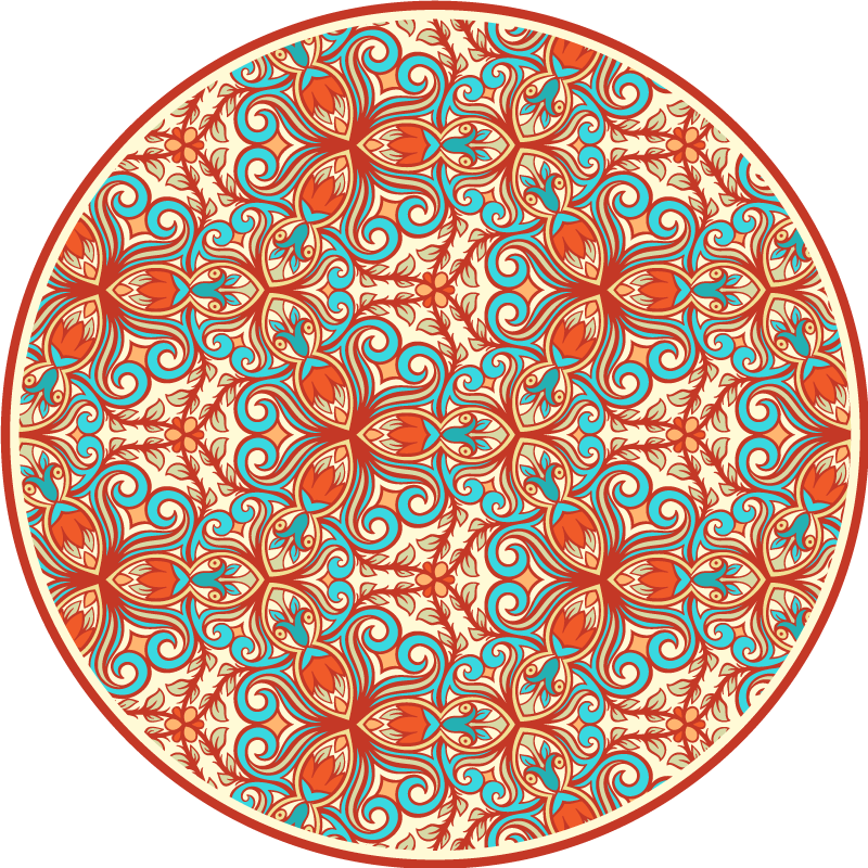 Tapis vinyle mandala motif circulaire orné - TenStickers