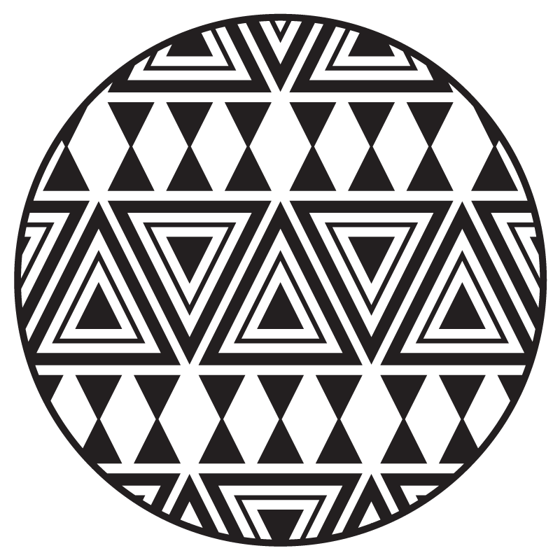 Tapis vinyle géométrique motifs tribaux circulaires - TenStickers